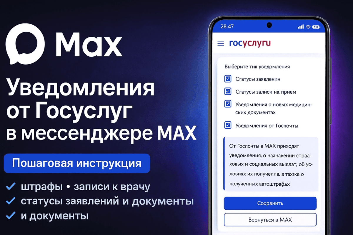 Как получать уведомления от Госуслуг в мессенджере MAX